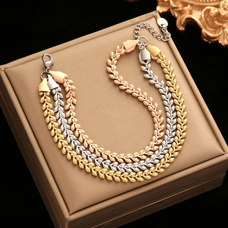 EILIECK Bracelet Torsadé en Acier Inoxydable 316L – Plaqué Or 18K, Étanche & Tendance Femme