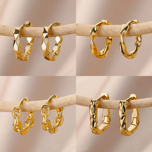 Boucles d'oreilles rondes élégantes pour femmes créoles en acier inoxydable de luxe Vintage Wedding Engagement Aesthetic Jewerly aretes