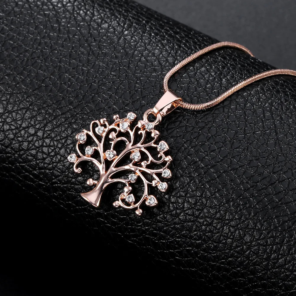 Collier Arbre de Vie Élégant – Pendentif en Strass pour Femme