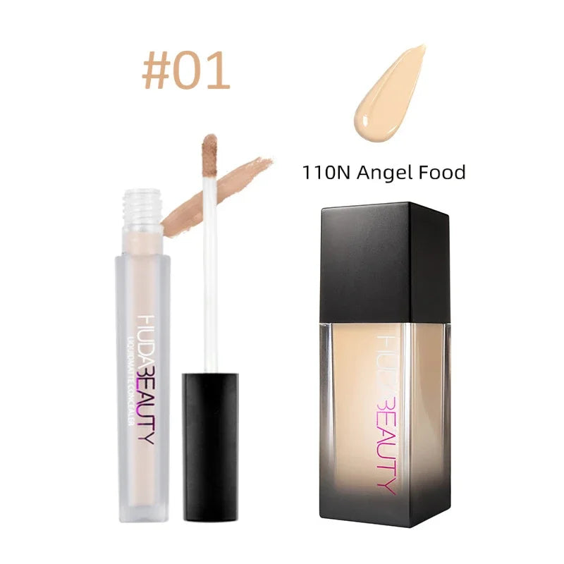34ml HUDA Fond de teint liquide impeccable Correcteur mat Maquillage facial nourrissant longue durée Pores dissimulés Cosmétiques respirants