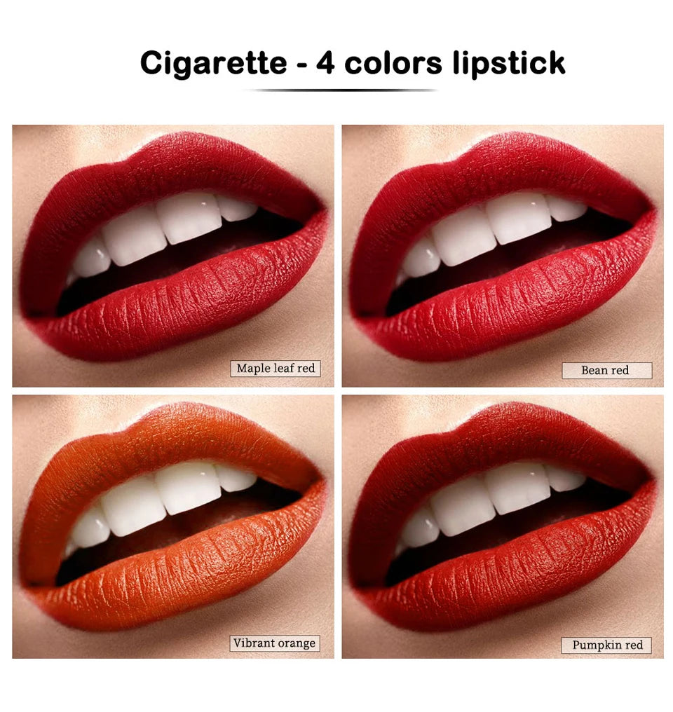 4 Couleurs  Rouge à lèvres Cosmétiques Ensemble de rouge à lèvres Lip Tint Lip Gloss Waterproof Maquillaje Matte Long Lasting Make Up Pomade Kits