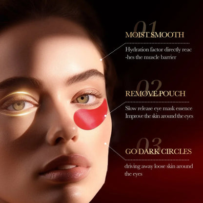 60 pcs SADOER Masque pour les yeux au collagène à la grenade rouge.