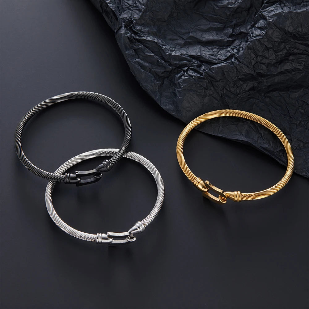 Bracelet Fer à Cheval en Acier Inoxydable 316L – Simple & Charmant, Unisexe