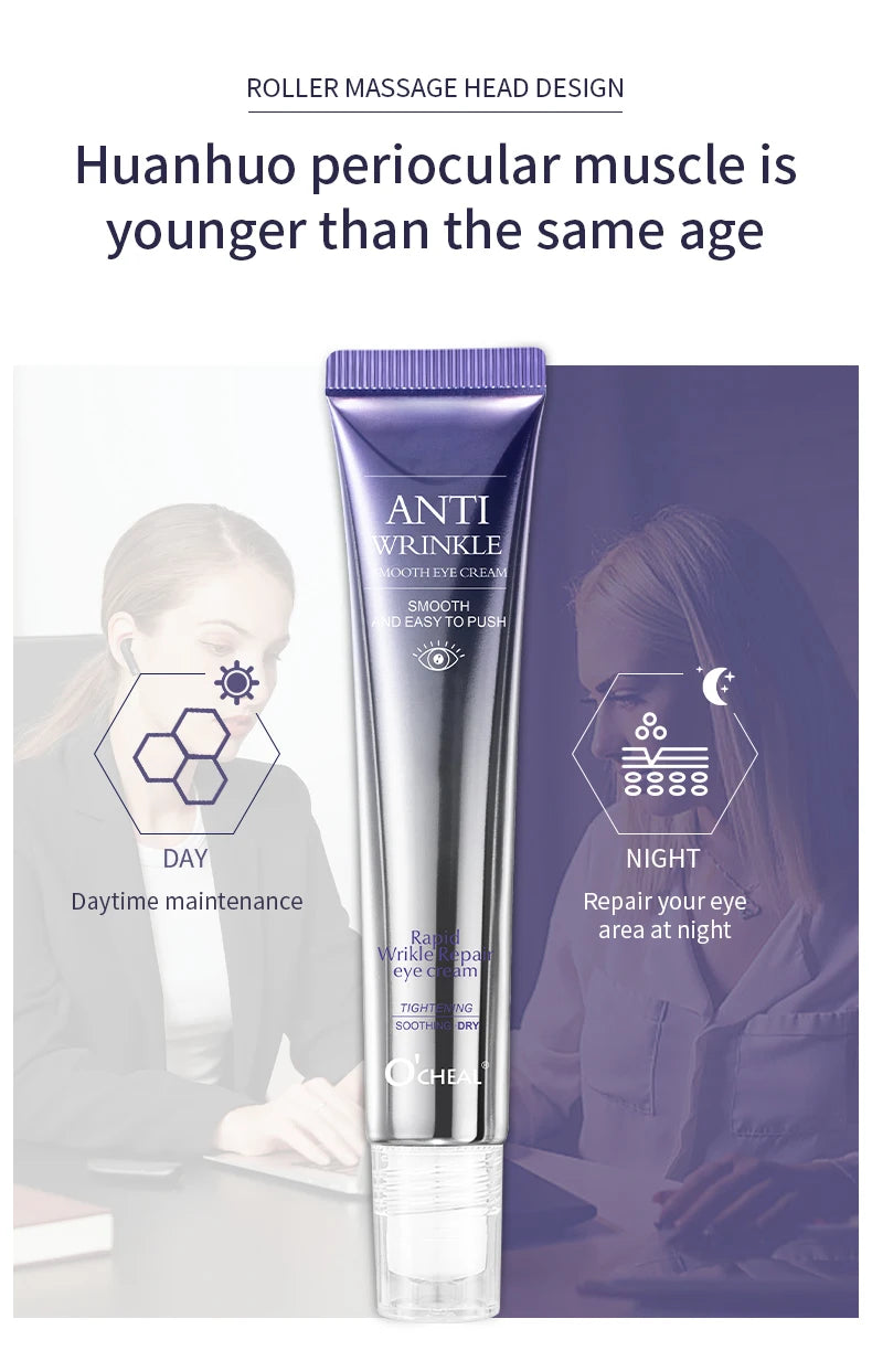O'CHEAL – Crème Contour des Yeux avec Applicateur Roller Massant