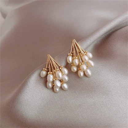 New French Retro Crystal Pearl Stud Earrings For Women Exquisite Bee Small Earrings Fashion Jewelry Gift Mujer Boucle D'oreille