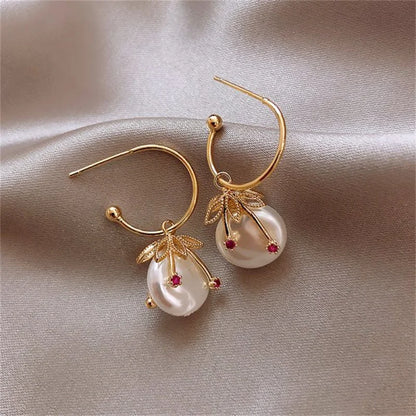 New French Retro Crystal Pearl Stud Earrings For Women Exquisite Bee Small Earrings Fashion Jewelry Gift Mujer Boucle D'oreille
